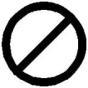 slashed circle prohibition symbol