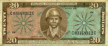 $20 Military Payment Certificate