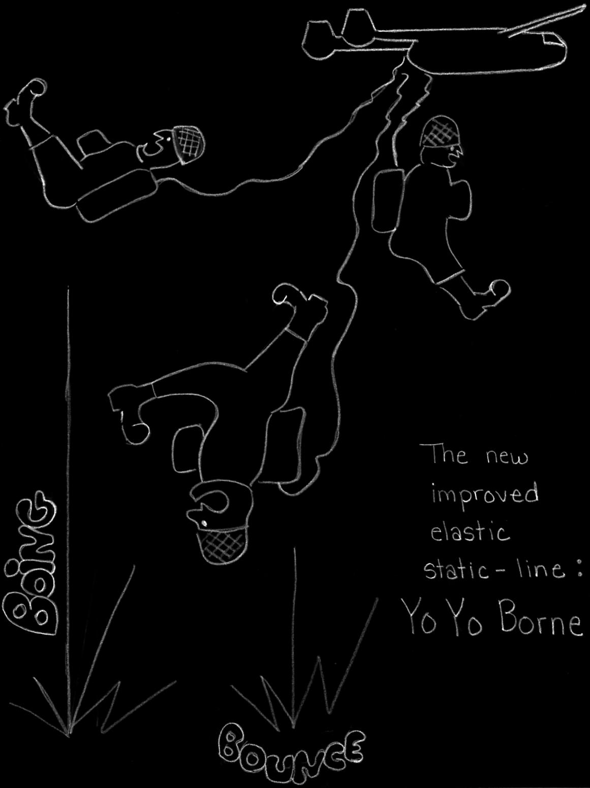 an illustration of YoYoBorne: The Newly
Improved M1A1 Elastic Static-Line