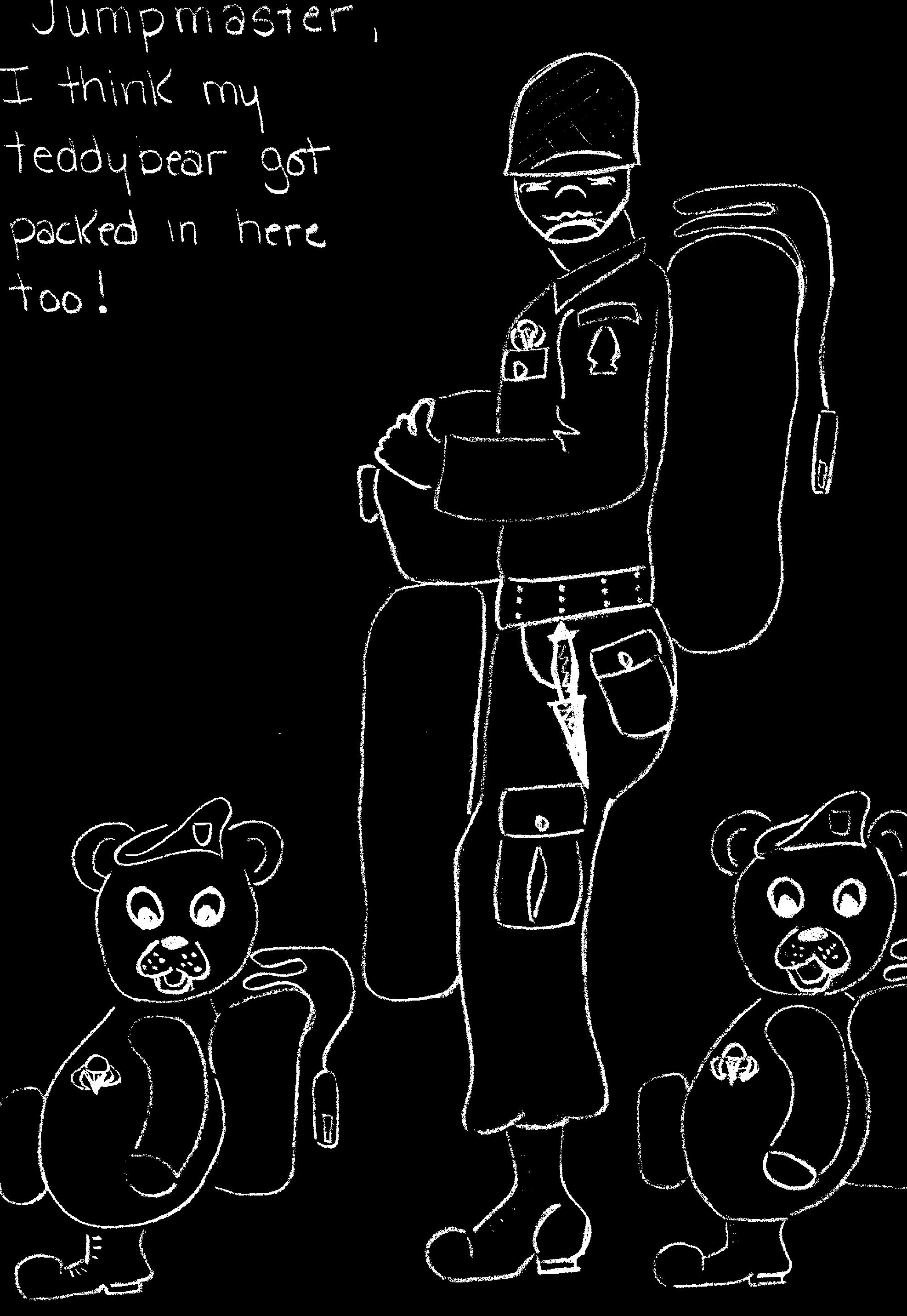 an illustration of teddybear
paratroopers