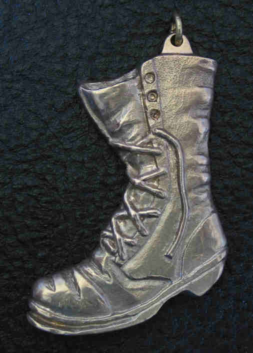 bronze combat boot medallion