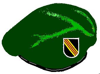 green beret with VN-era 5th SFGAbn
flash