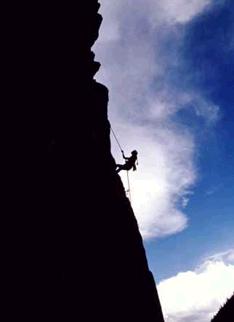 roped mountain climber