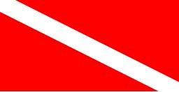 submerged diver warning flag