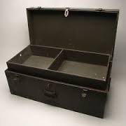 WWII-era wooden footlocker