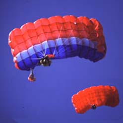 two patriotic ram air
parachutes