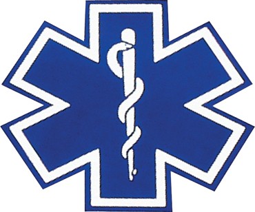 blue Star of Life asterisk
serving as an international medical aid logo