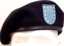 black beret with blue U.S.
Army flash