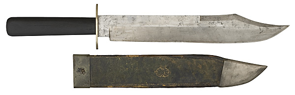 1840 Ibbotson bowie with
silver fittings and ebony haft from Sheffield England