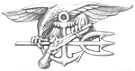 Vietnam-era silver trident
worn by enlisted and non-commissioned Navy SEALs